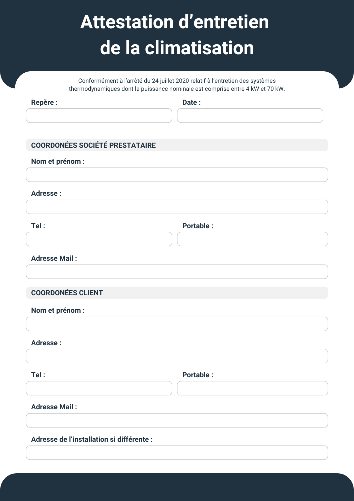 Attestation Entretien