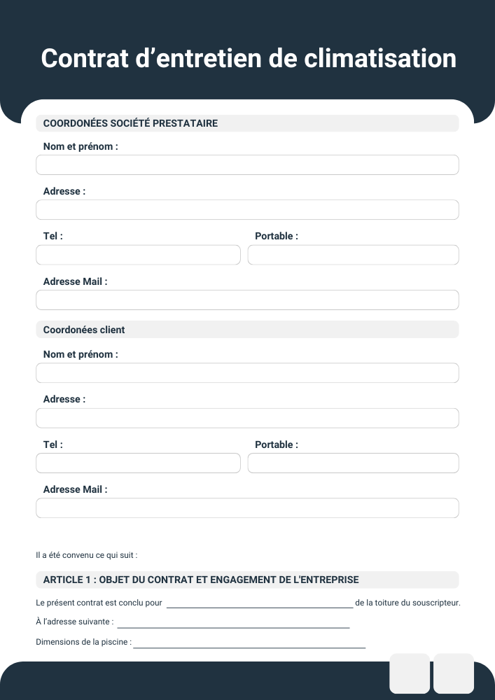 Contrat Entretien